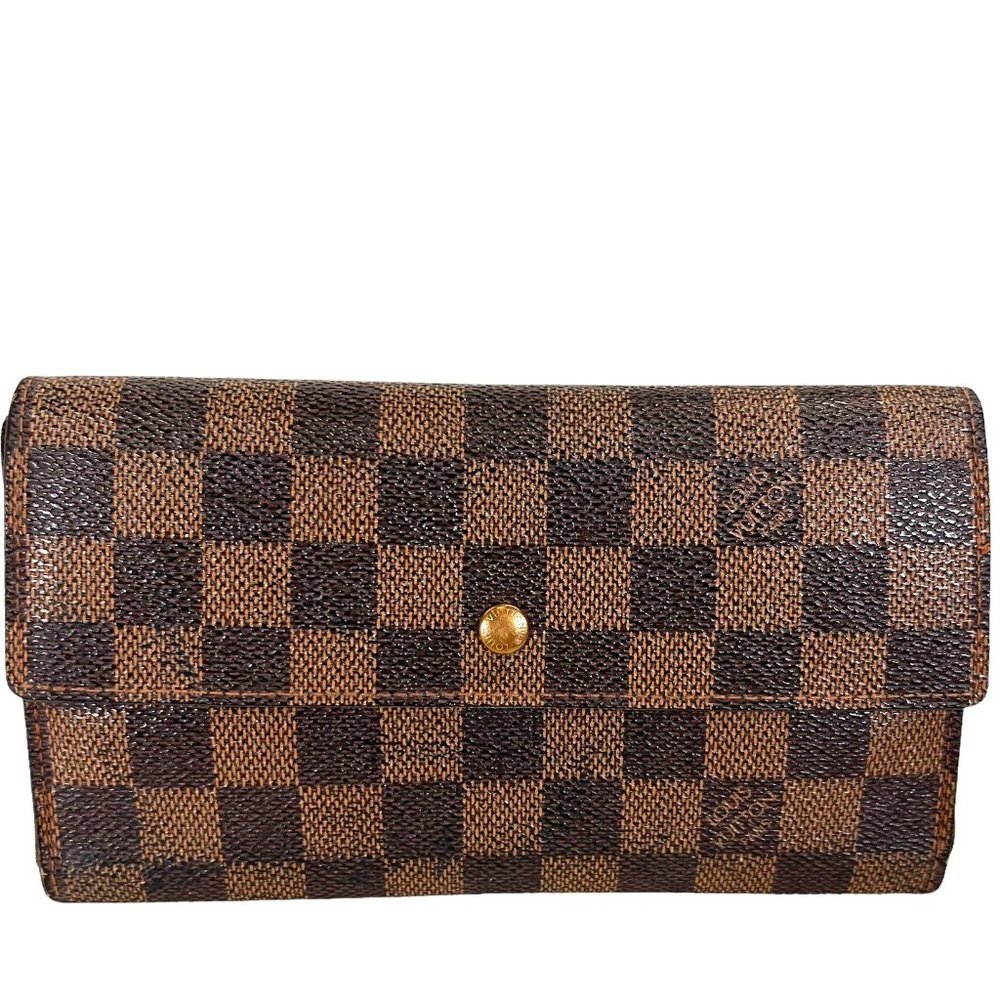Authentic Louis Vuitton Wallet Long Damier Porte Feuille Sarah Bifold LV Vintage